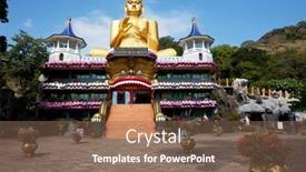 Presentation with sri lanka - Presentation theme enhanced with goldem-temple-in-dambulla-sri background and a violet colored foreground