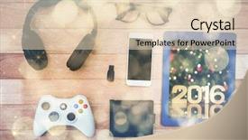  Presentation with geeks - Slide deck having golden 2016 against illuminated christmas background and a lemonade colored foreground