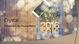  Presentation with black and gold christmas - Slide deck enhanced with golden 2016 against illuminated christmas background and a coral colored foreground