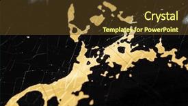  Presentation with awards banquet black and gold - PPT theme consisting of golden and black crackle texture background and a tawny brown colored foreground