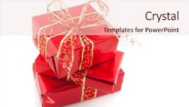  Presentation with golden christmas - Colorful PPT layouts enhanced with golden and red christmas presents isolated over white backdrop and a lemonade colored foreground