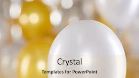  Presentation with balloons - Presentation enhanced with golden and silver balloons background background and a yellow colored foreground