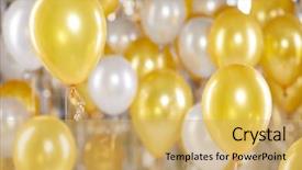  Presentation with gold silver - Amazing slides having golden and silver balloons background backdrop and a yellow colored foreground