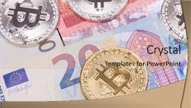  Presentation with gold silver award - Theme featuring golden and silver bitcoin coins background and a  colored foreground