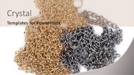  Presentation with gold and silver balloons - Colorful slide set enhanced with golden-and-silver-chain-heap backdrop and a coral colored foreground