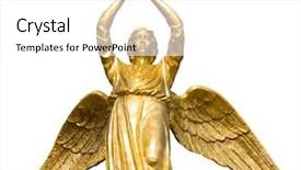  Presentation with angel wings - Beautiful PPT theme featuring golden angel with pigeon isolated backdrop and a white colored foreground
