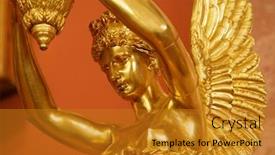  Presentation with golden woman - Beautiful presentation featuring golden angel woman statue backdrop and a gold colored foreground