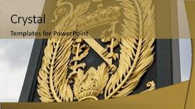  Presentation with golden palace - PPT layouts featuring golden armorial bearings of napoleon background and a gold colored foreground