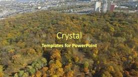 Presentation with golden yellow - Slide deck consisting of golden autumn kiev cityscape aerial drone view of city skyline and forest with yellow trees and beautiful landscape from above background and a tawny brown colored foreground