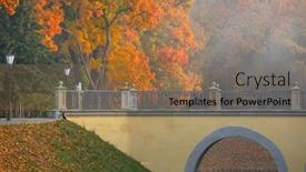  Presentation with golden - Slides consisting of golden-autumn-near-the-castle background and a coral colored foreground