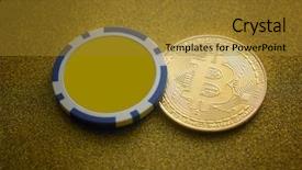  Presentation with money bitcoin - Amazing PPT theme having golden background - the new backdrop and a gold colored foreground