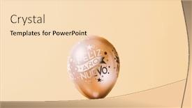  Presentation with spanish - Beautiful slide set featuring golden-balloon-with-the-text backdrop and a lemonade colored foreground