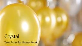  Presentation with new path - Amazing presentation theme having golden balloons background new year backdrop and a yellow colored foreground