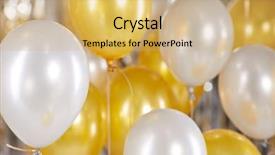  Presentation with gold balloons - Cool new presentation with golden balloons background new year backdrop and a yellow colored foreground