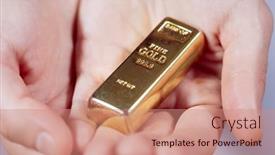  Presentation with bar - Slide set featuring golden-bar-on-the-man background and a coral colored foreground