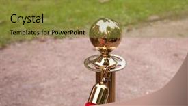  Presentation with golden awards - Cool new PPT theme with golden barrier with red rope backdrop and a gold colored foreground