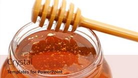  Presentation with honey bee - Presentation design enhanced with golden-bee-honey background and a red colored foreground