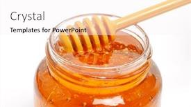  Presentation with honey bee - Presentation theme with golden-bee-honey background and a white colored foreground