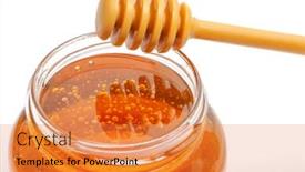  Presentation with honey bee - Audience pleasing presentation theme consisting of golden-bee-honey backdrop and a gold colored foreground