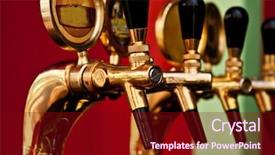  Presentation with beer - Slide deck featuring golden beer tap background and a wine colored foreground