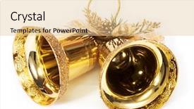  Presentation with golden - Colorful presentation theme enhanced with golden bells isolated on white backdrop and a lemonade colored foreground