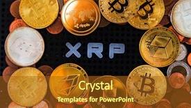  Presentation with money bitcoin - Audience pleasing slide deck consisting of golden bitcoin and mound backdrop and a tawny brown colored foreground