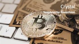  Presentation with money bitcoin crypto currency gold - Slides having golden bitcoin and us dollar background and a coral colored foreground