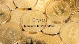  Presentation with money bitcoin - Slide deck having golden-bitcoin-coin-virtual-money background and a yellow colored foreground