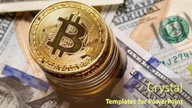  Presentation with bitcoin - Audience pleasing PPT theme consisting of golden-bitcoin-coin backdrop and a tawny brown colored foreground