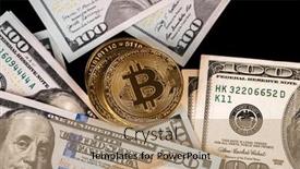  Presentation with crypto - Colorful theme enhanced with golden-bitcoin-coin backdrop and a coral colored foreground