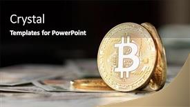  Presentation with bitcoin - Presentation theme featuring golden-bitcoin-coin background and a black colored foreground
