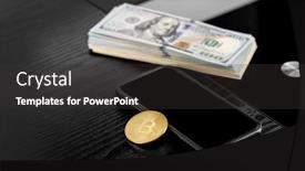  Presentation with crypto - Beautiful theme featuring golden-bitcoin-coin backdrop and a dark gray colored foreground