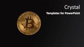  Presentation with bitcoin - Amazing presentation theme having golden bitcoin coin on the black background backdrop and a black colored foreground