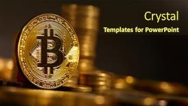  Presentation with bitcoin - PPT theme enhanced with golden-bitcoin-conceptual-image background and a wine colored foreground