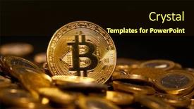  Presentation with crypto - Beautiful slides featuring golden-bitcoin-conceptual-image backdrop and a wine colored foreground