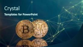  Presentation with money bitcoin - Slide set featuring golden-bitcoin-cryptocurrency-new-virtual background and a ocean colored foreground