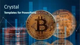  Presentation with money bitcoin - Amazing slide set having golden-bitcoin-cryptocurrency-new-virtual backdrop and a ocean colored foreground