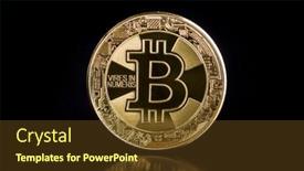  Presentation with bitcoin - PPT layouts with golden-bitcoins-coin-of-cryptocurrency background and a tawny brown colored foreground