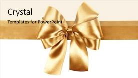  Presentation with silk - Colorful presentation theme enhanced with golden bow photo made backdrop and a blonde colored foreground