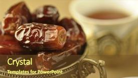  Presentation with extreme - Slide set enhanced with golden bowl of date background and a tawny brown colored foreground
