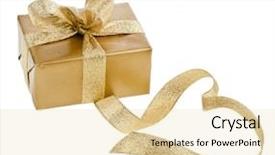  Presentation with box - Beautiful presentation featuring golden box with ribbon bow backdrop and a lemonade colored foreground