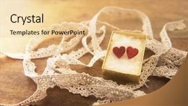  Presentation with wooden lighting - Slide deck consisting of golden box with two heart background and a lemonade colored foreground