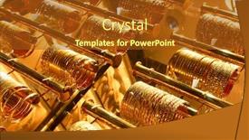  Presentation with jewelery - Cool new slides with golden-bracelets-in-a-jewelery backdrop and a tawny brown colored foreground