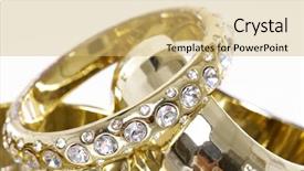  Presentation with golden - PPT theme having golden bracelets isolated on white background and a yellow colored foreground