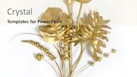  Presentation with tropical flowers - Presentation design with golden-branches-and-flowers-gold background and a lemonade colored foreground