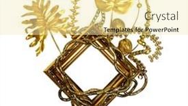  Presentation with gold frame - PPT theme consisting of golden-branches-and-flowers-gold background and a blonde colored foreground