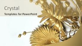  Presentation with tropical flowers - Presentation consisting of golden-branches-and-flowers-gold background and a yellow colored foreground