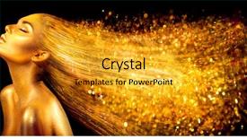  Presentation with makeup - Slides having golden bright sparkles art background and a gold colored foreground