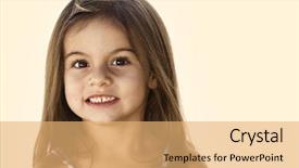  Presentation with girl - Beautiful theme featuring golden brown - little girl portrait backdrop and a  colored foreground