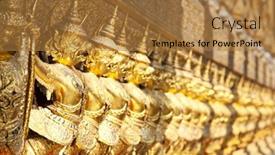  Presentation with bangkok - Audience pleasing slide deck consisting of golden-buddhist-statue-in-bangkok backdrop and a gold colored foreground
